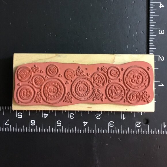 Button Border Rubber Stamp Whipper Snapper Sesigns  By Holly E. Bliss - Picture 2 of 2